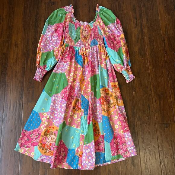 SPELL & THE GYPSY Freda Dress Lolly Colorful Floral Puff Sleeve Boho - Picture 7 of 15